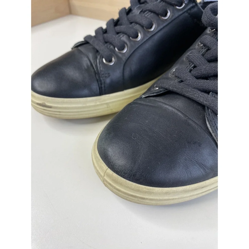 Ecco Soft 7‎ Shoes Women's 38 / 7 Black Leather Comfort Cap Toe Low Top Sneakers